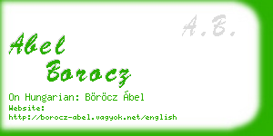 abel borocz business card